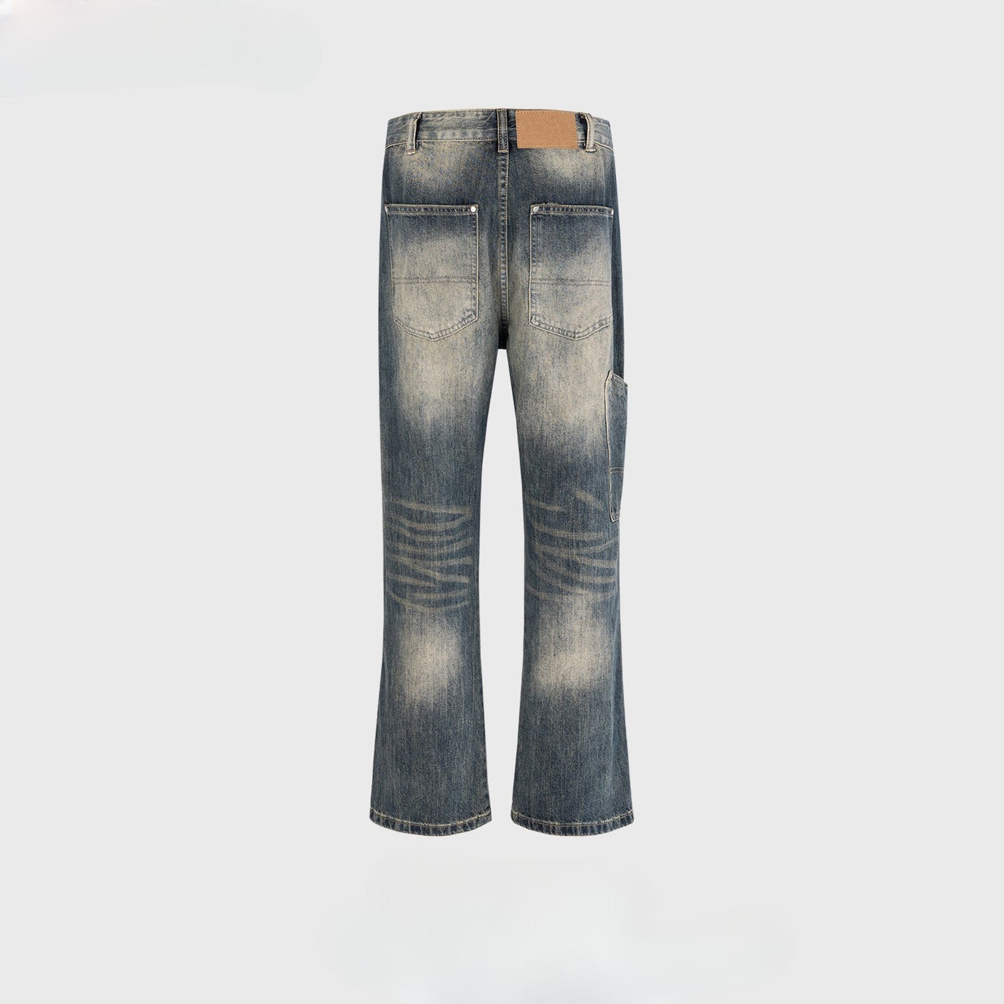MIJKO Men's Vintage Pants MIJKO Men's Women's Micro-pull Pants Ripped Washed Jeans