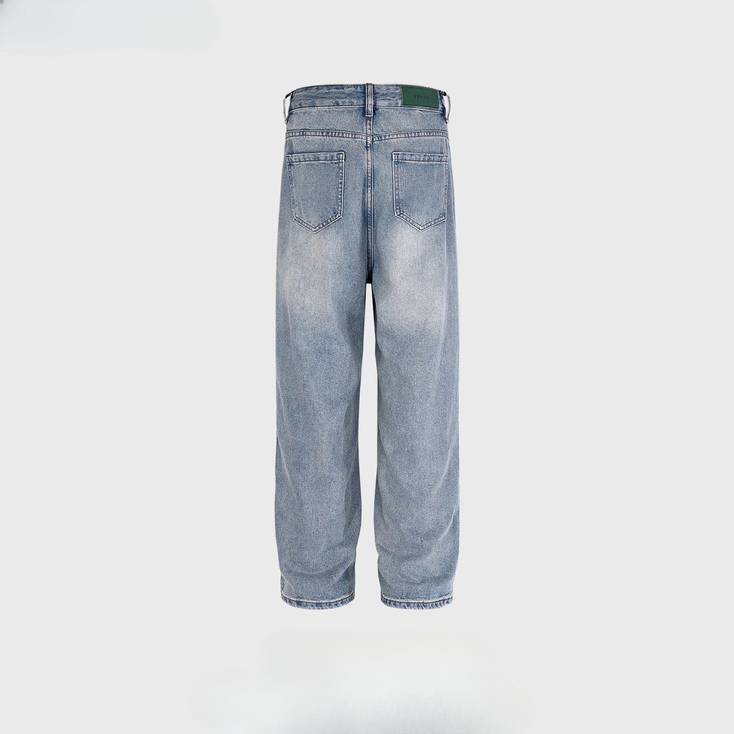 MIJKO Men's Vintage Pants MIJKO Wash Pants Men's and Women's Blue Straight Jeans