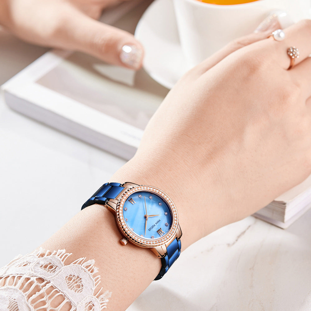 Women's Quartz Watches Light Luxury Diamond-encrusted Waterproof Women's Watch