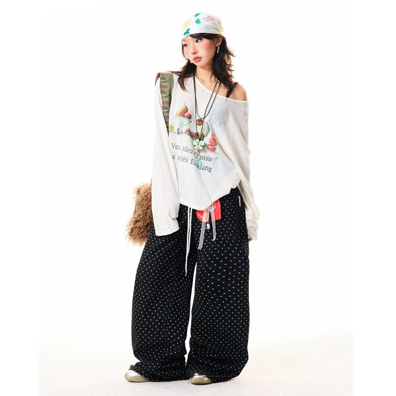 Women jeans hip hop wide leg pants scimitar pants
