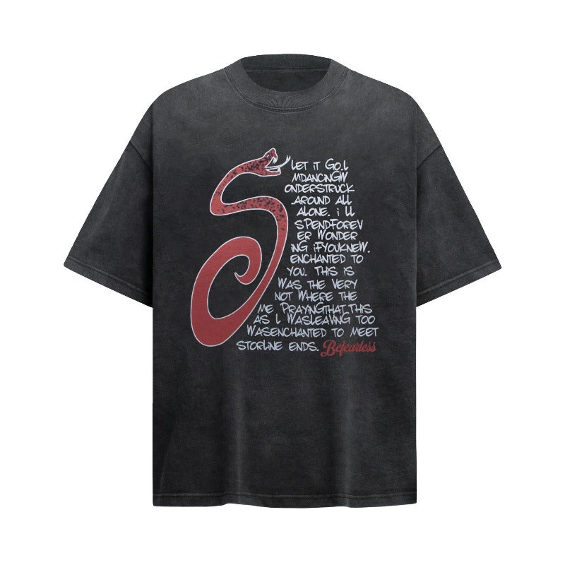 Men's t-shirt - american streetwear vintage snake year limited edition design - men's oversized premium unisex short sleeve tee