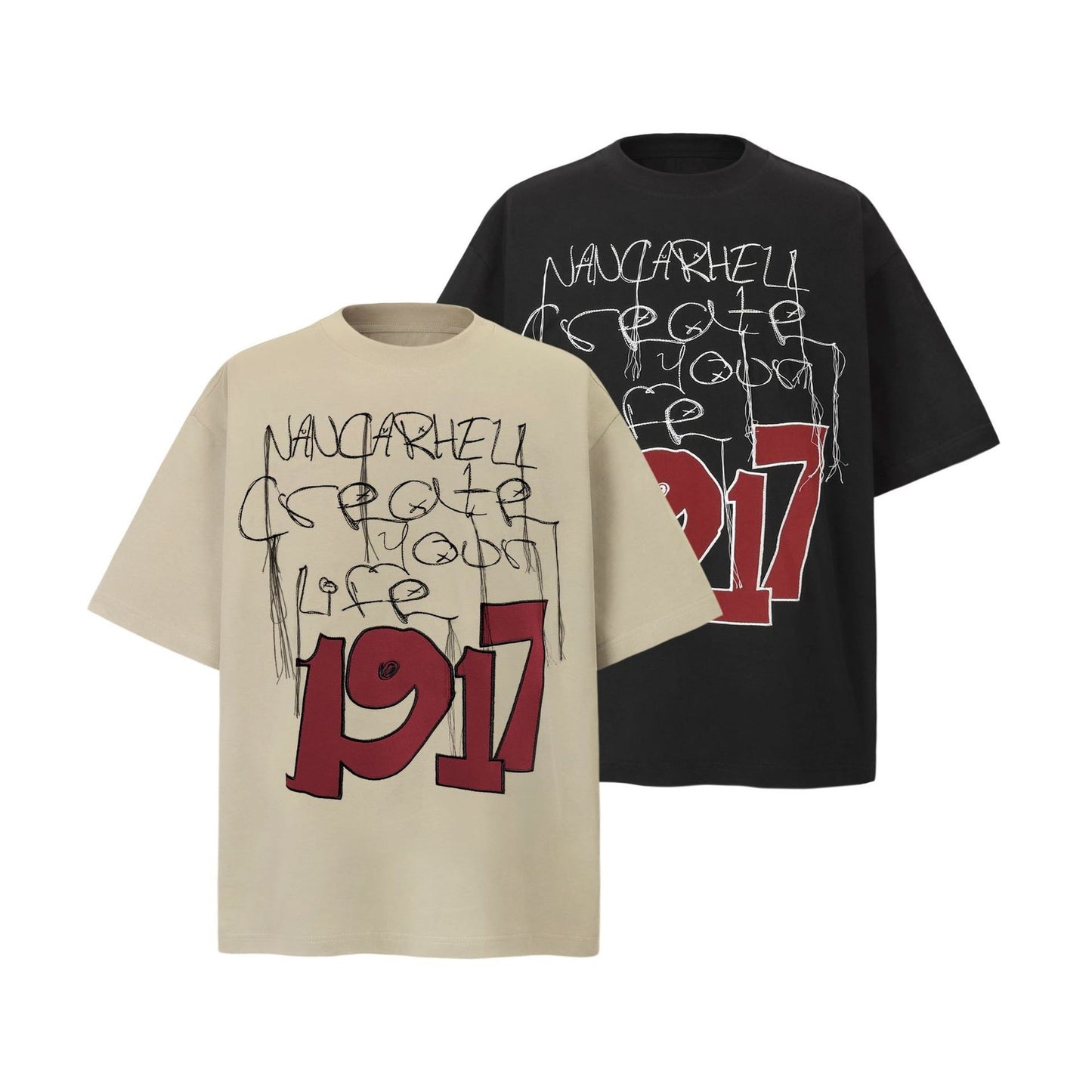 Unisex T-shirts Summer Letter Pattern Vintage Men's Short Sleeve T-Shirt