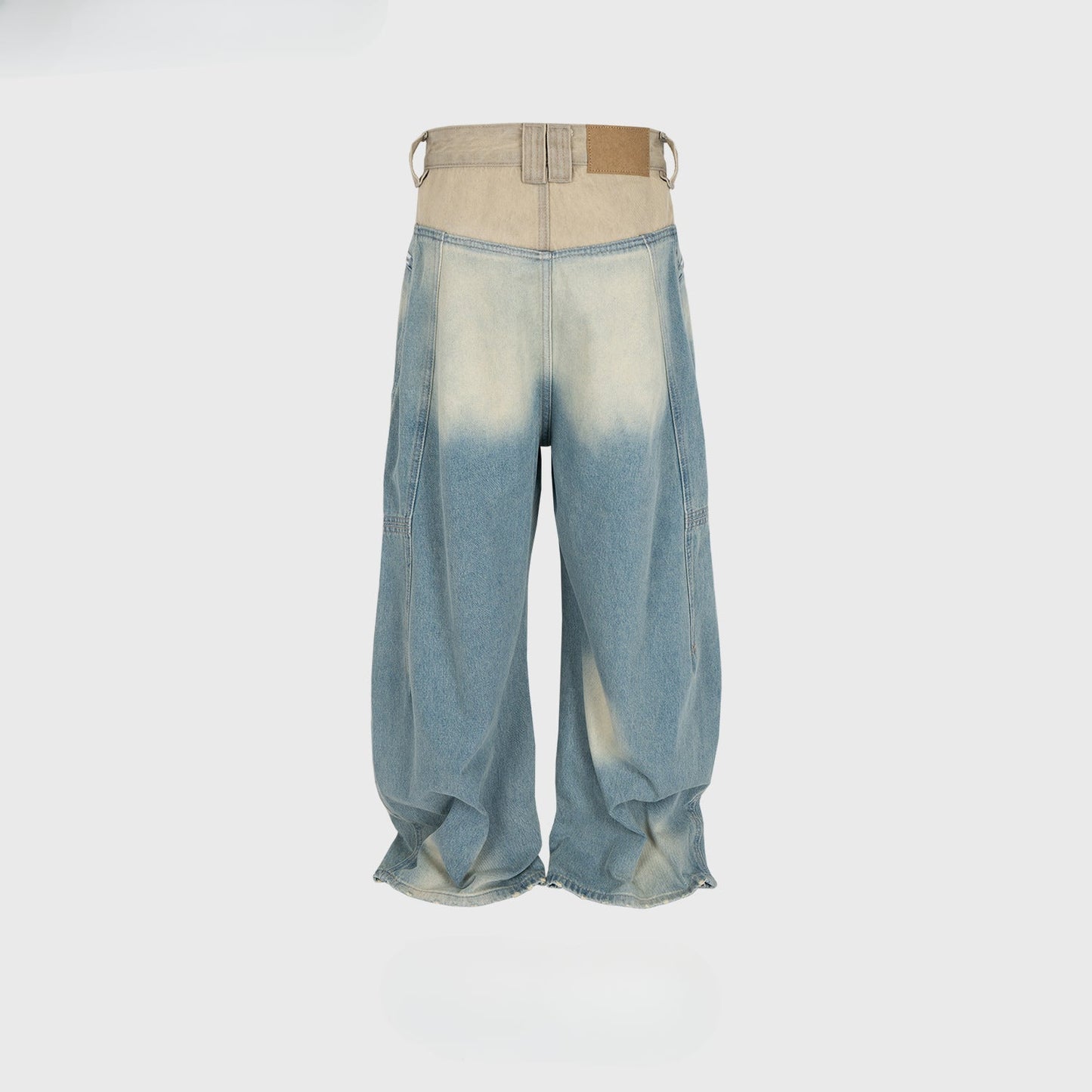 MIJKO Men Vintage Pants MIJKO washed and old design jeans men's and women's straight-leg pants