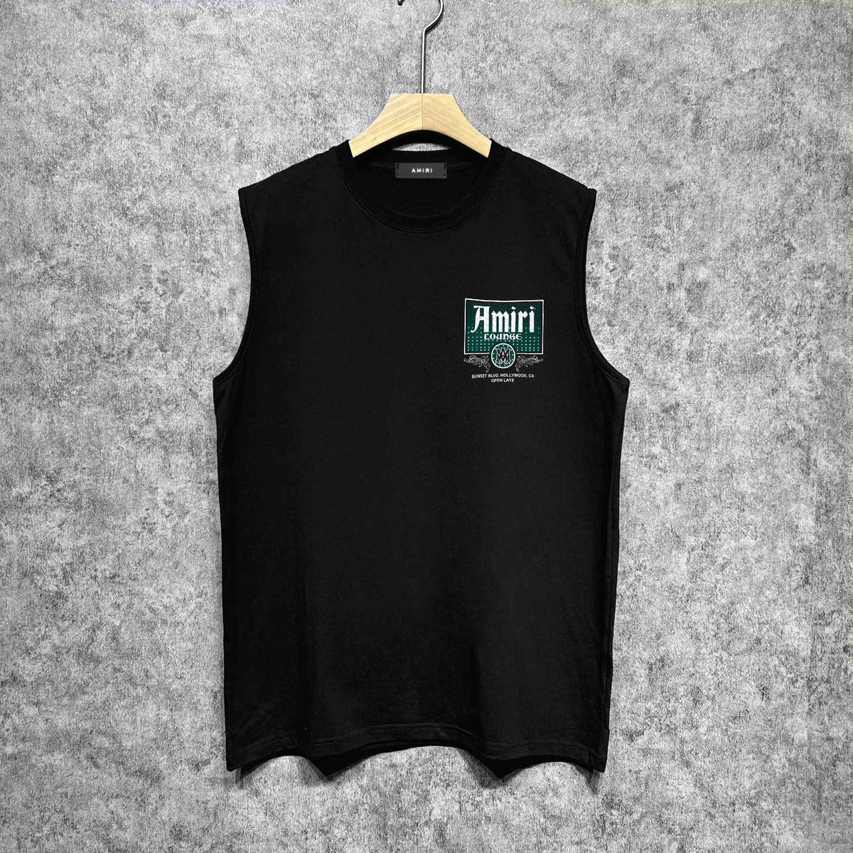 Amiri tank top flower diamond nameplate printing