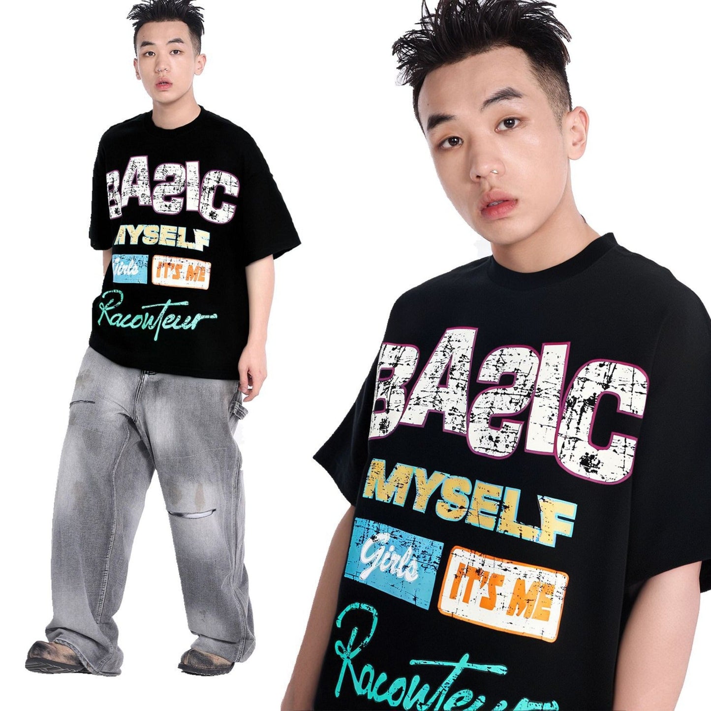 Unisex T-shirts Creative High Sense Design Loose T-Shirts