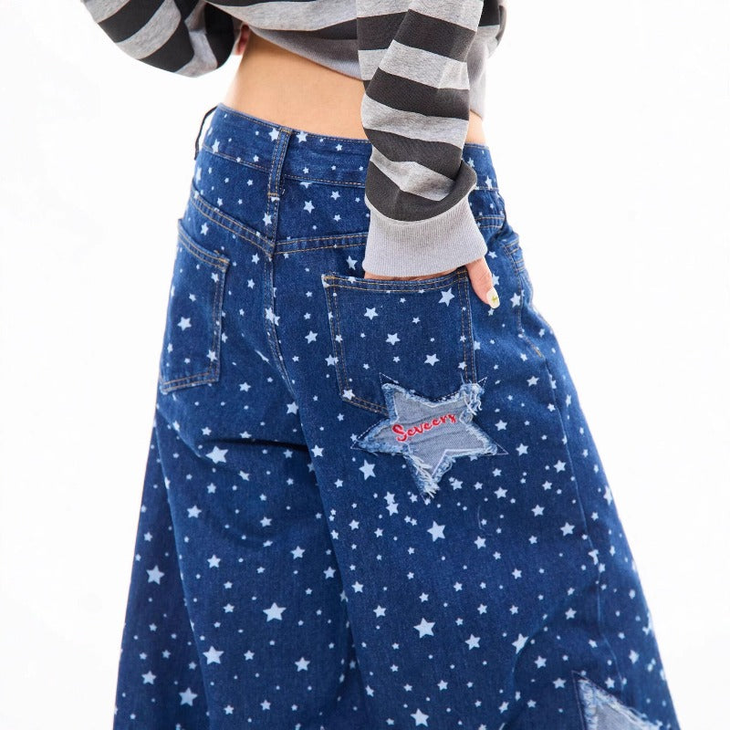 Women jeans Y2K retro women loose high waist