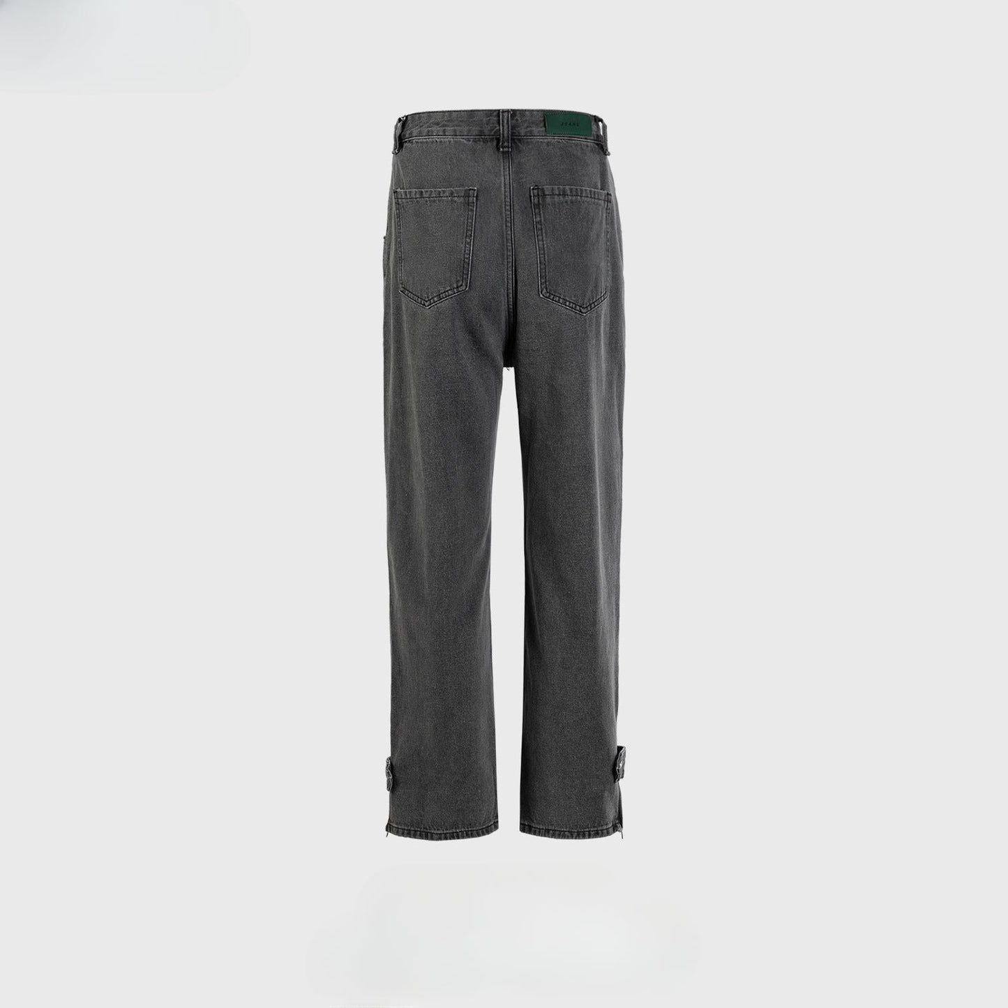 MIJKO Men's Vintage Pants MIJKO washed old trousers men's and women's wide trousers feet gray jeans