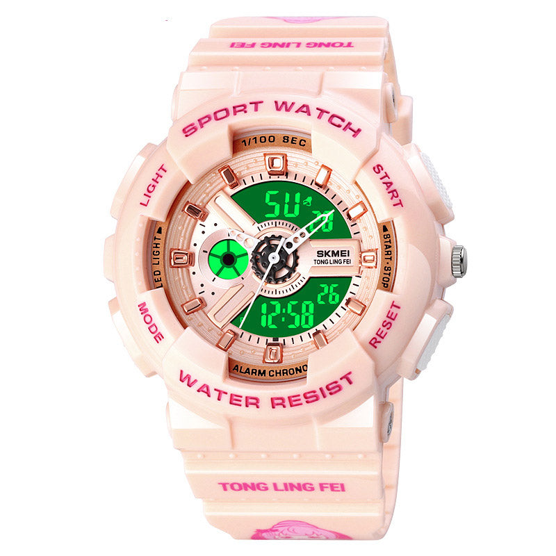 Analog-Digital Watch Waterproof Student Watch