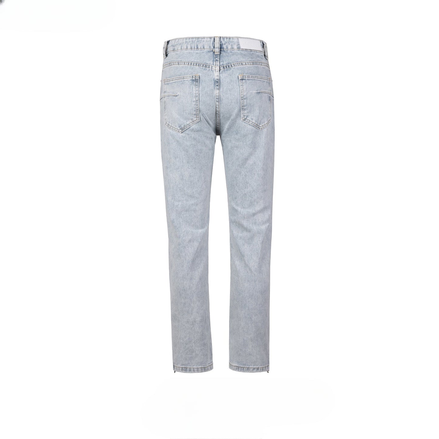 MIJKO Mens Vintage Pants MIJKO Wide-Foot Zipper Pants Ripped Jeans