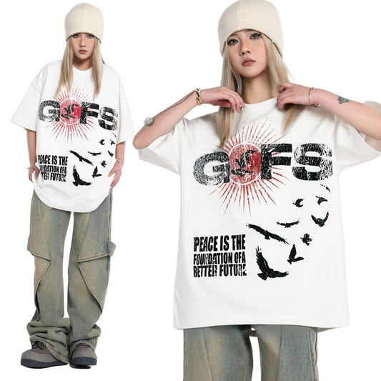 Unisex T-shirts Summer Men's Loose Crew Neck Short Sleeve T-Shirt