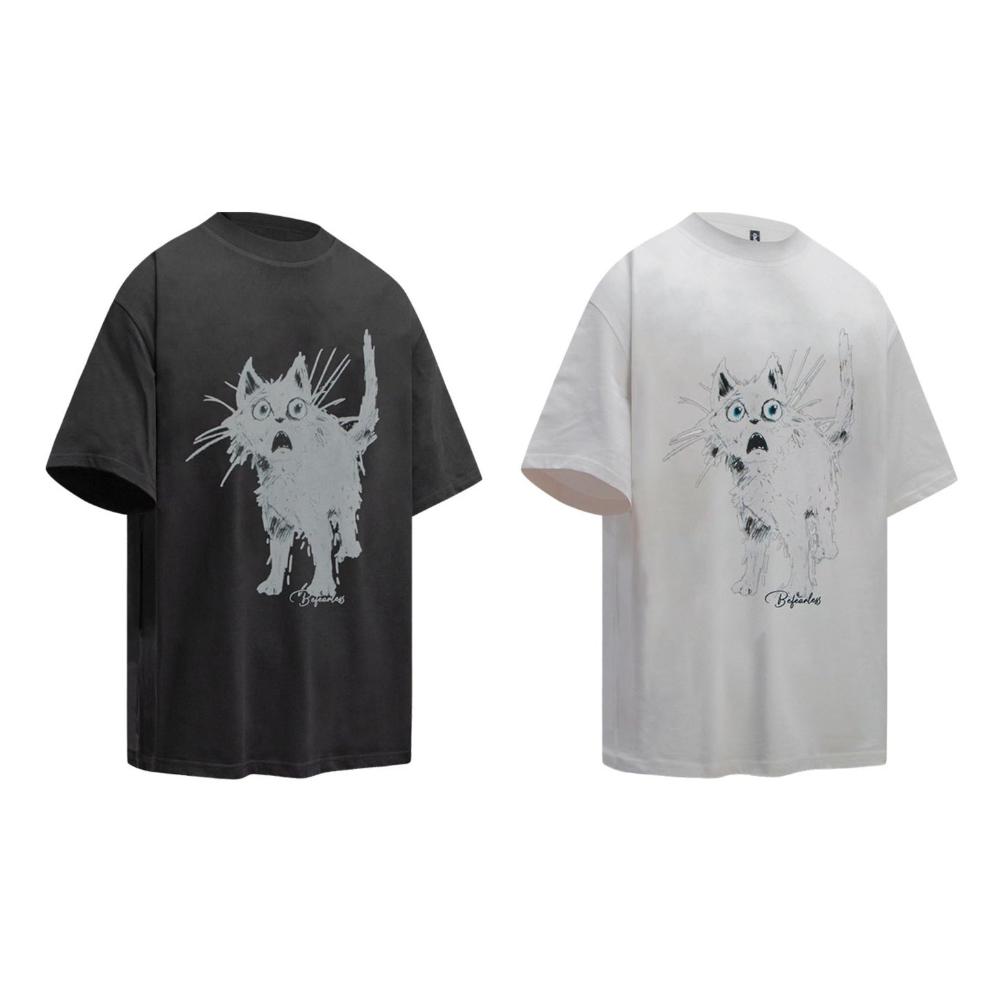 Unisex T-shirts Summer Patterned Printed Men's Loose Crew Neck Short Sleeve T-Shirt