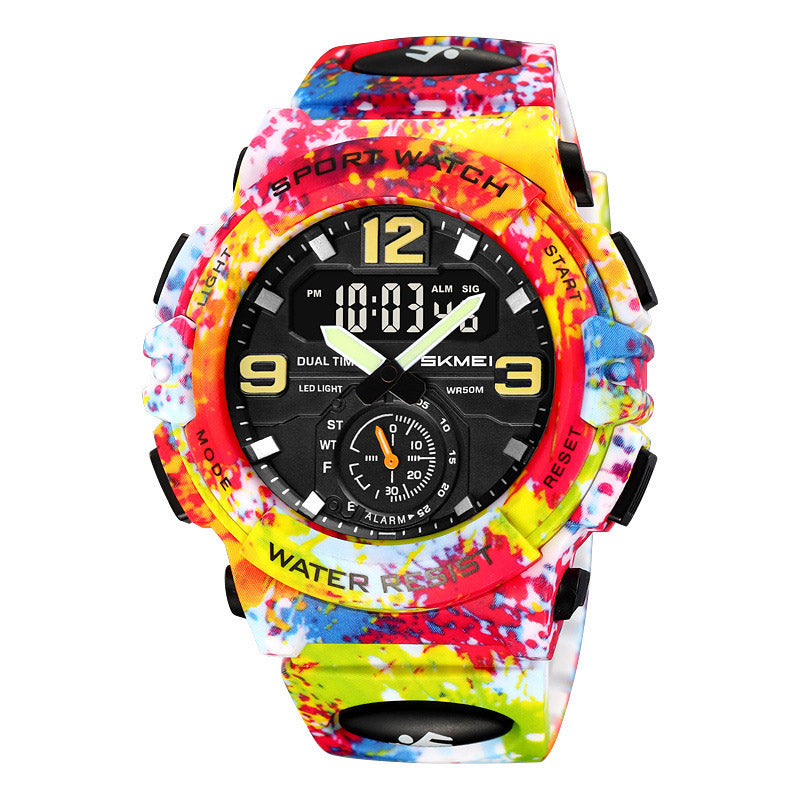 Analog-Digital Watch Waterproof Student Watch