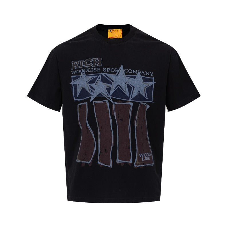 Men's t-shirt - wt american street style, unisex, premium quality, summer creative painting graphic design, crew neck, men's loose fit short sleeve t-shirt