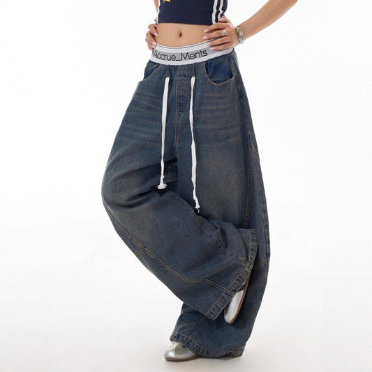Women Jeans Vintage Jeans Summer Loose Wide Leg Straight Pants
