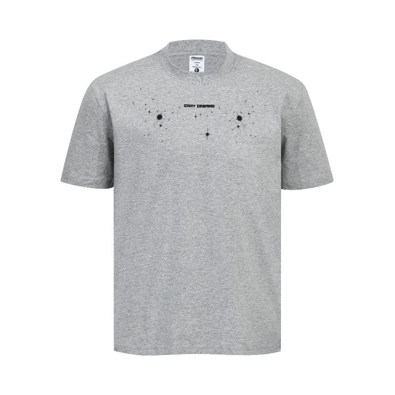 Men t shirt w american high street retro street trendy couple style niche style trendy brand design men's round neck fitted version short-sleeved t-shirt