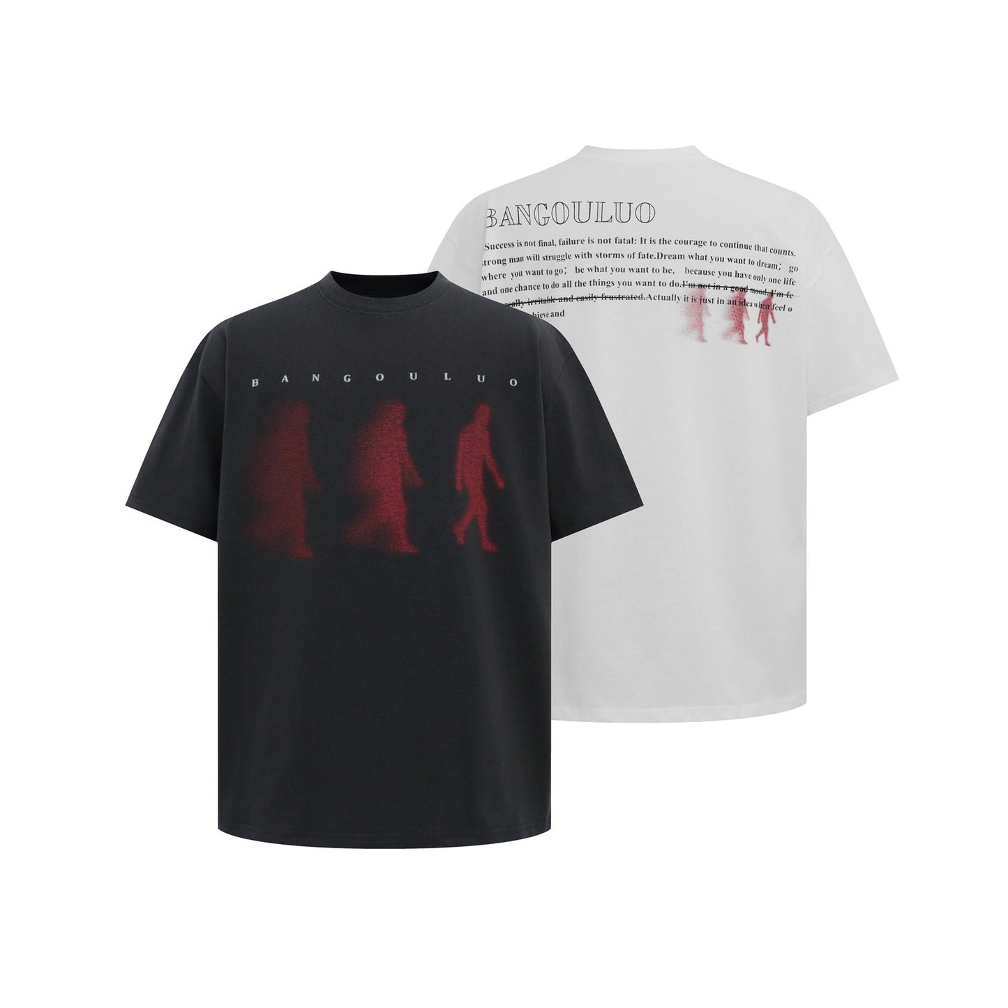 Unisex T-shirts Summer Shadow Portrait Men's Loose Short Sleeve T-Shirt