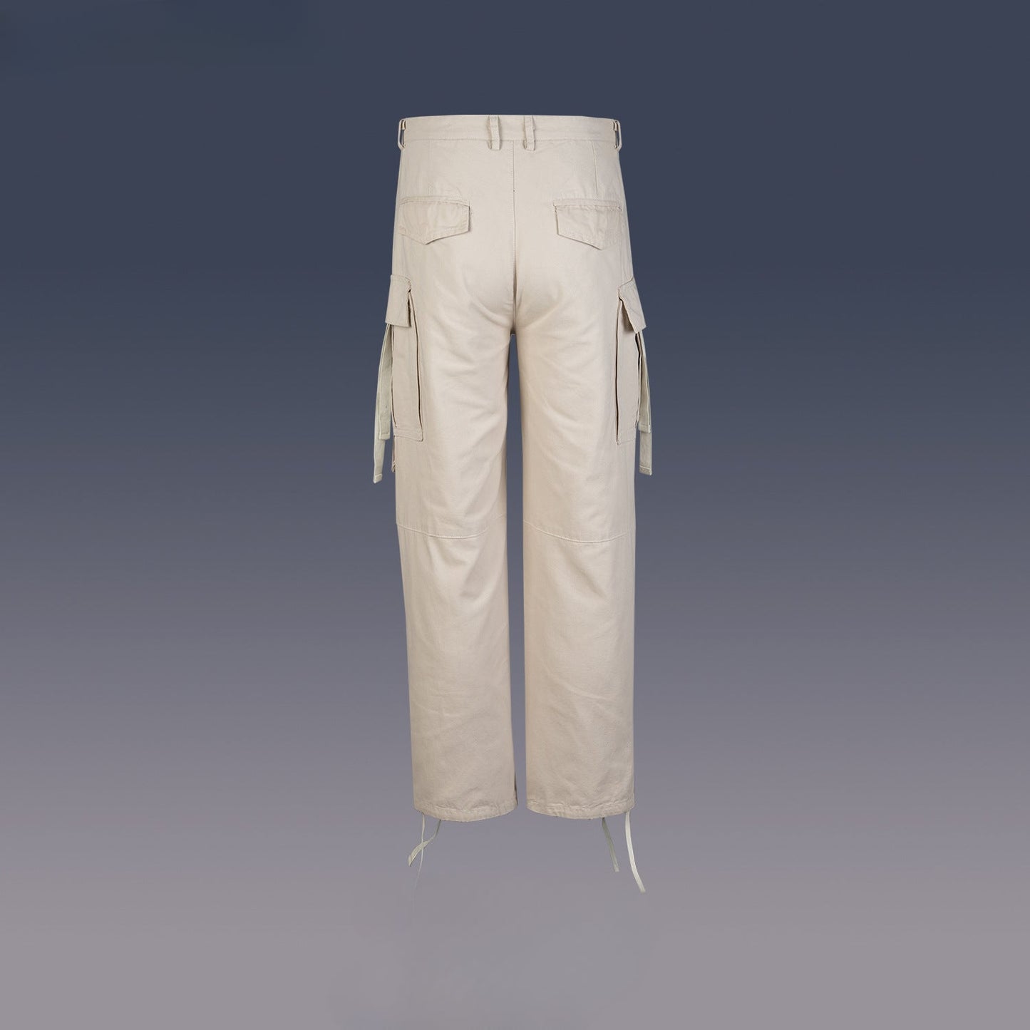 MIJKO Men Vintage Pants MIJKO streamer drawstring multi-pocket overalls trendy straight slacks