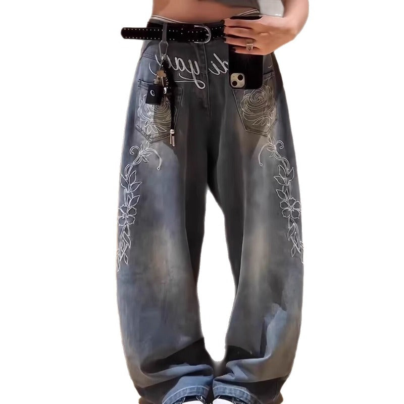 Women's jeans women's loose Y2K wide-leg pants