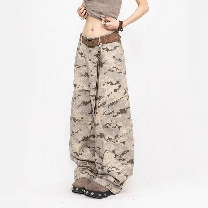 Women's jeans women's retro camouflage tooling