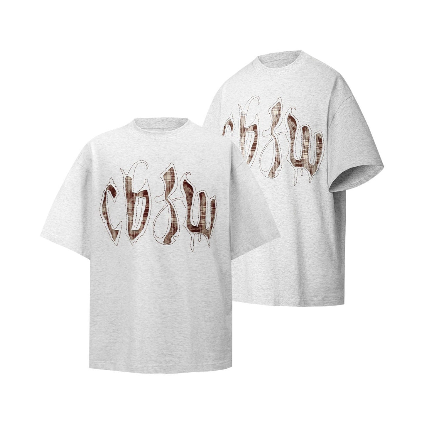 Unisex T-shirts Summer Patch Men's Loose Embroidery Short Sleeve T-Shirt