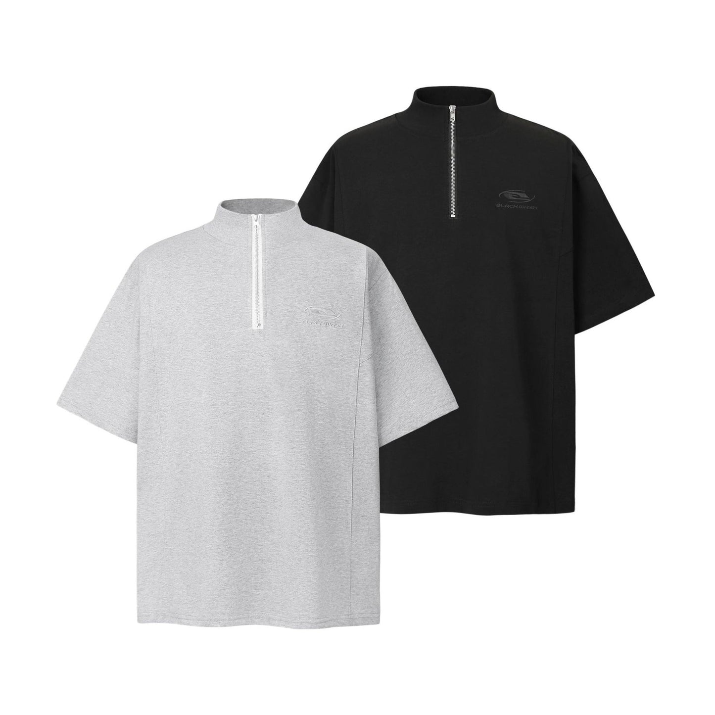 Unisex T-shirts Summer Irregular Zipper Men's Short Sleeve T-Shirt