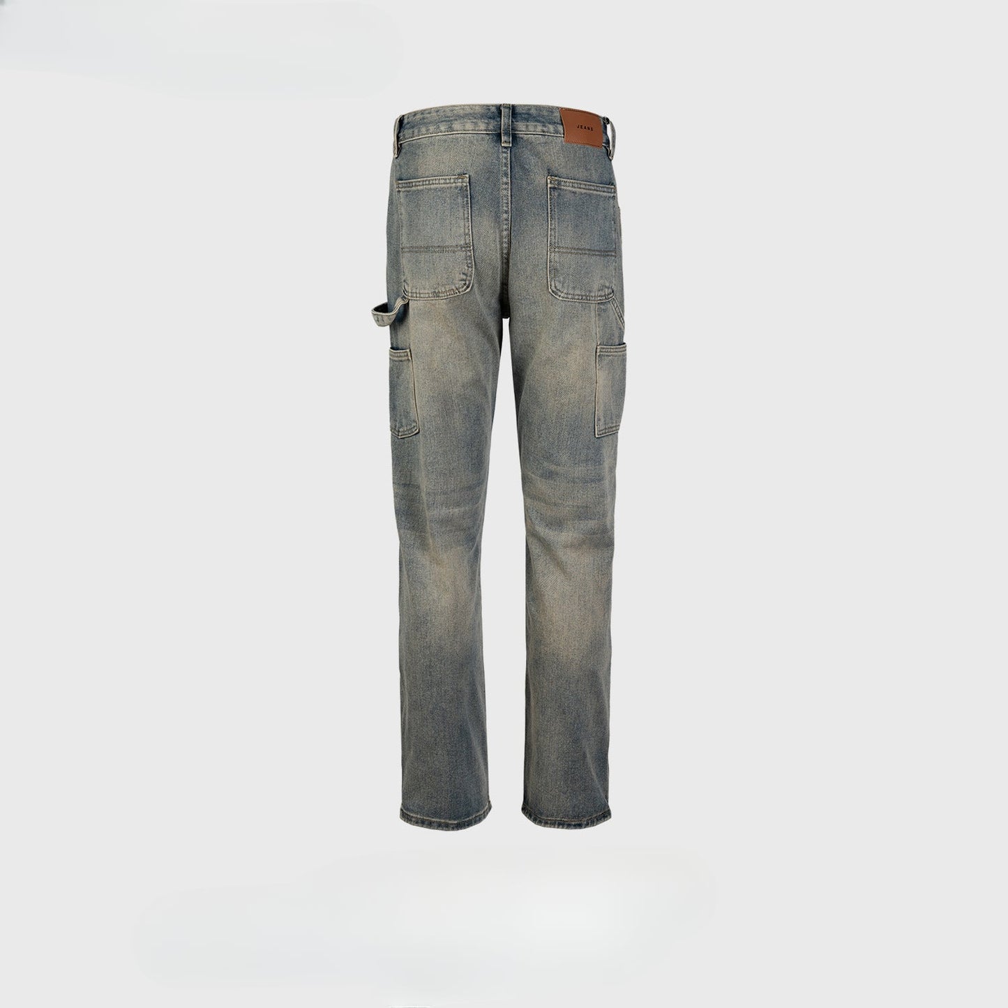 MIJKO Men's Vintage Pants MIJKO washed old trousers men's and women's wide-footed jeans