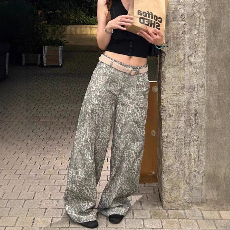 Women's Jeans Women's Vintage Loose Leopard Pants
