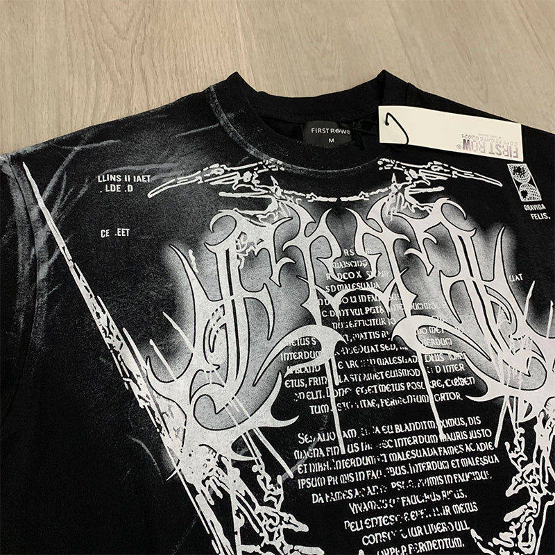 First Row T Shirts Y2K TRIBAL CROP TEE 2026 The latest fashion European and American trendy brand