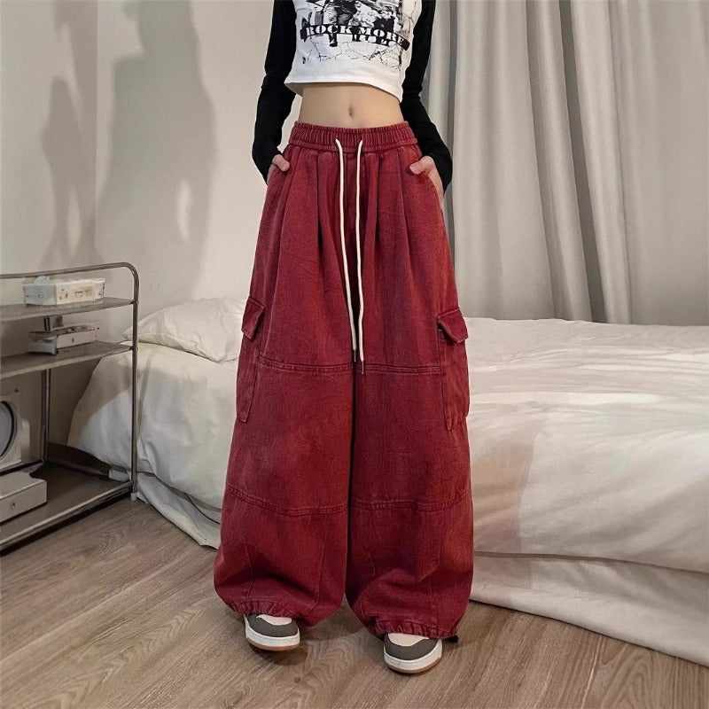 Women's jeans women's spring and autumn loose overalls