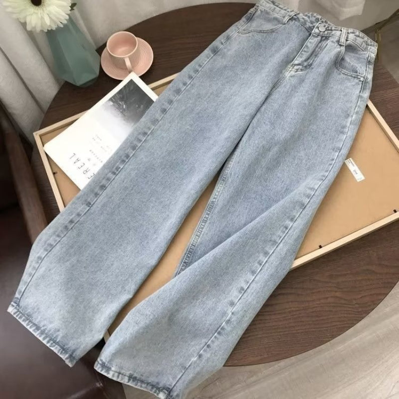 Women's jeans high waist women's loose retro wide-leg pants