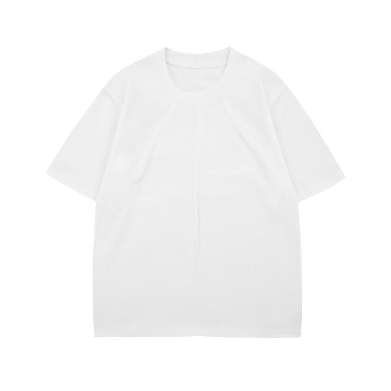 Men's t-shirt - american style, unisex, summer streetwear, retro deconstructed solid color design, loose fit, men's crew neck short sleeve t-shirt