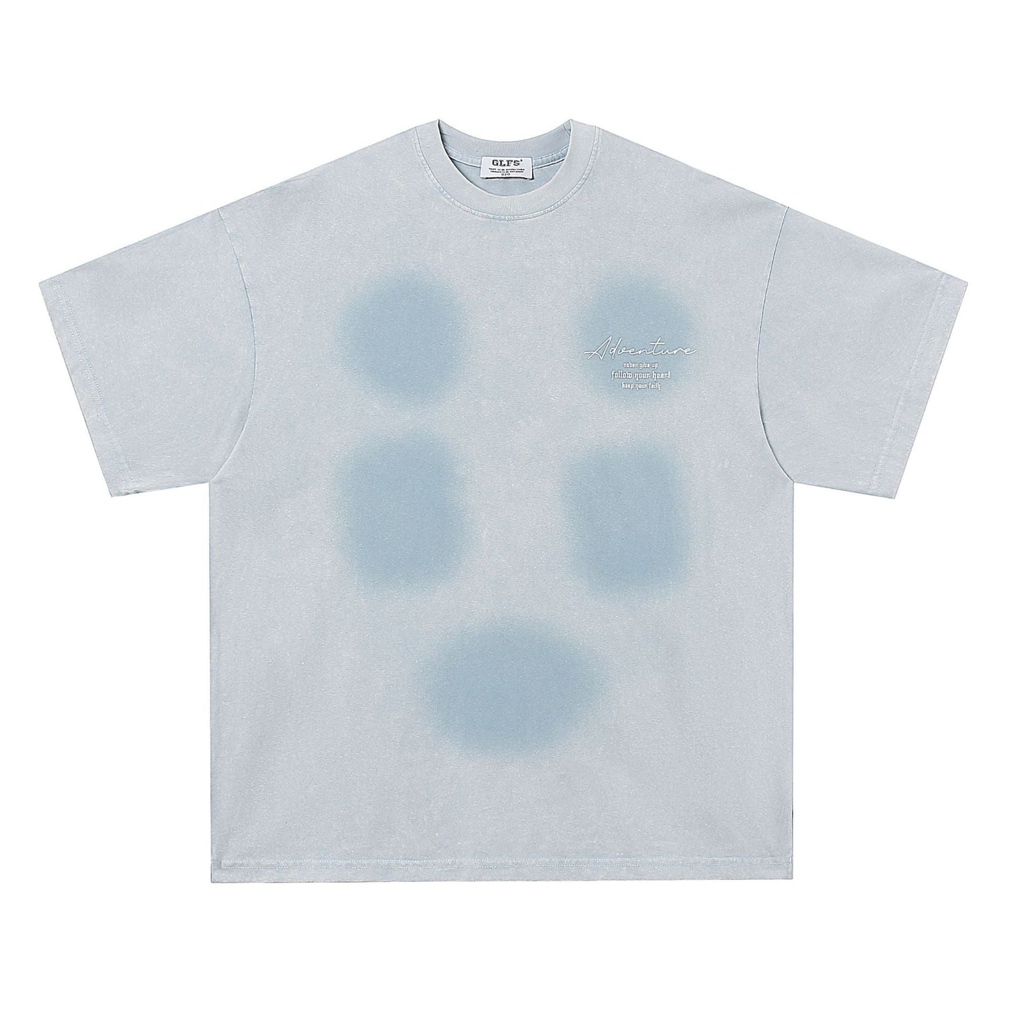 Unisex T-shirts summer washed old inkjet men's loose short-sleeved T-shirt