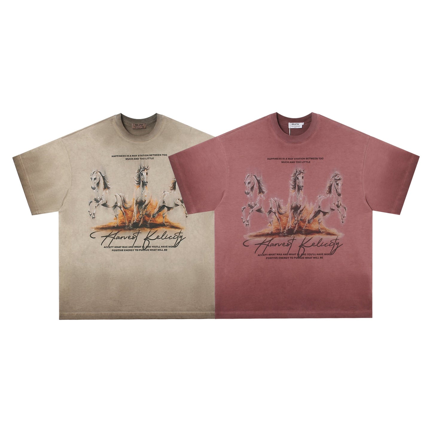 Unisex T-shirts Summer Wash Men's Loose Short Sleeve T-Shirt