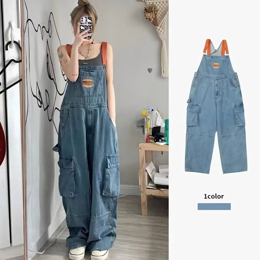Women's Jeans Vintage Overalls Summer Women's Loose Wide Leg Pants