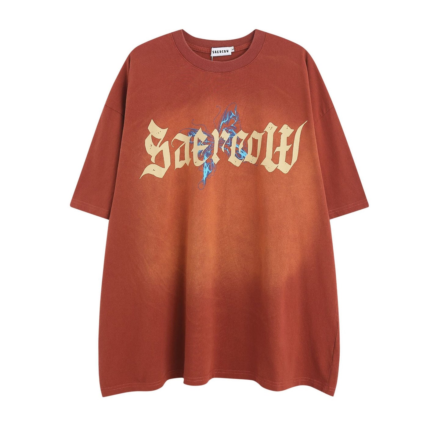 Unisex T-shirts Spring and Summer Wash Printed Short Sleeve T-Shirt