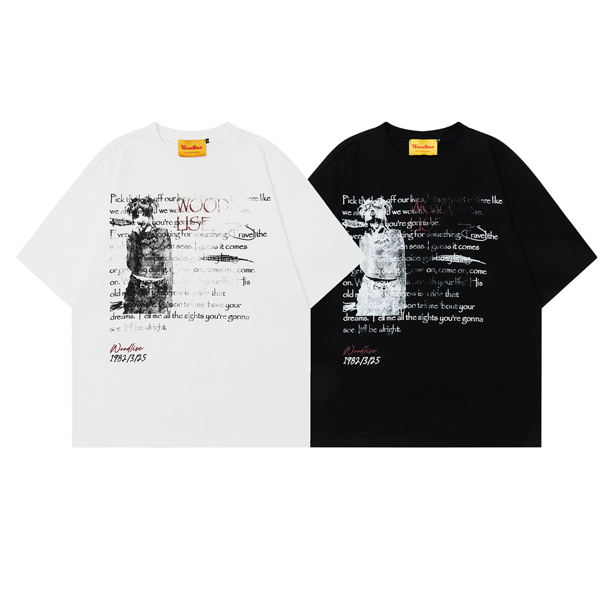 Unisex T-shirts Street Vintage Girly Pattern Men's Loose Short Sleeve T-Shirt