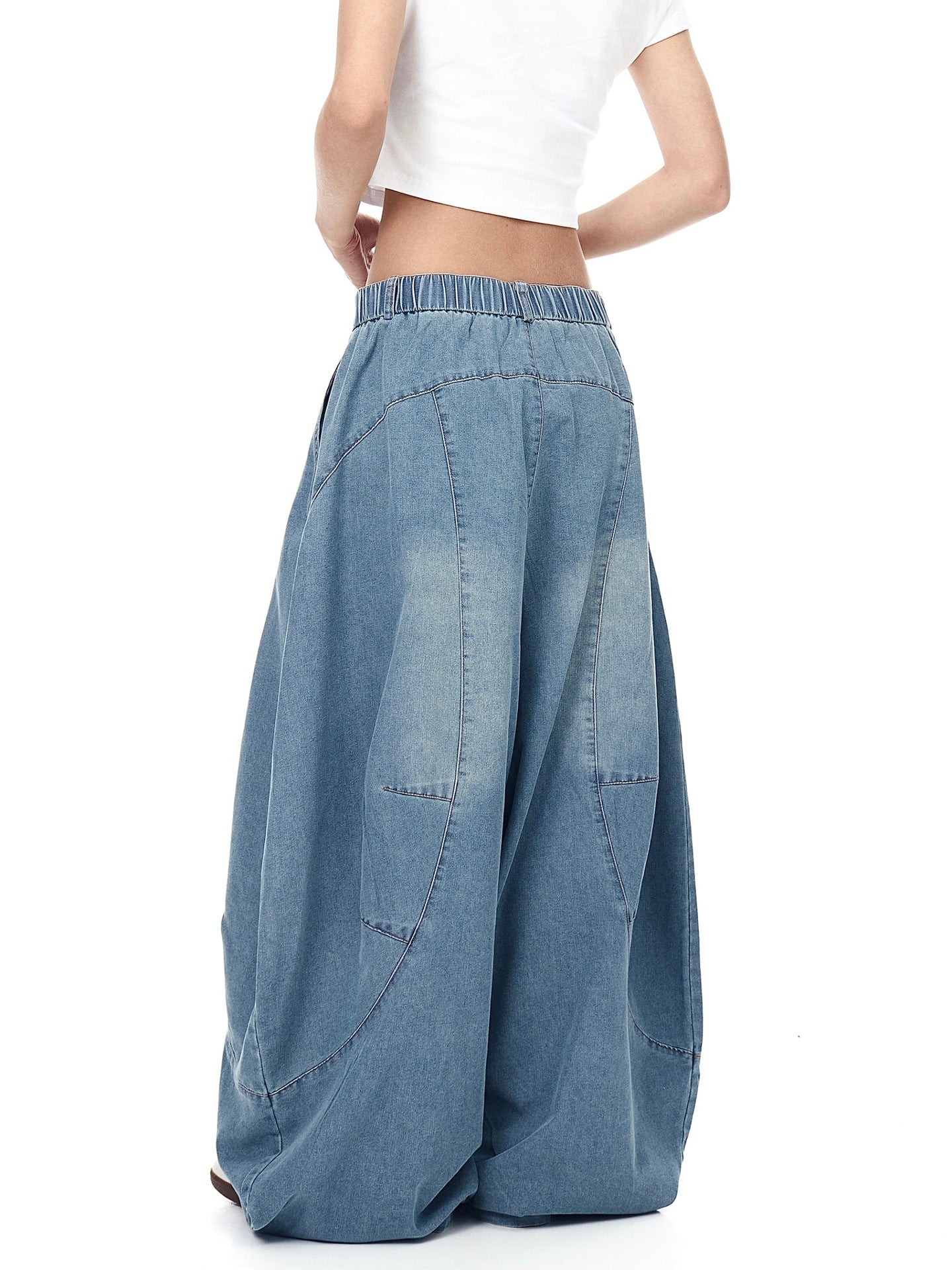 Women's Jeans Retro Scimitar Jeans Loose Casual Wide Leg Pants