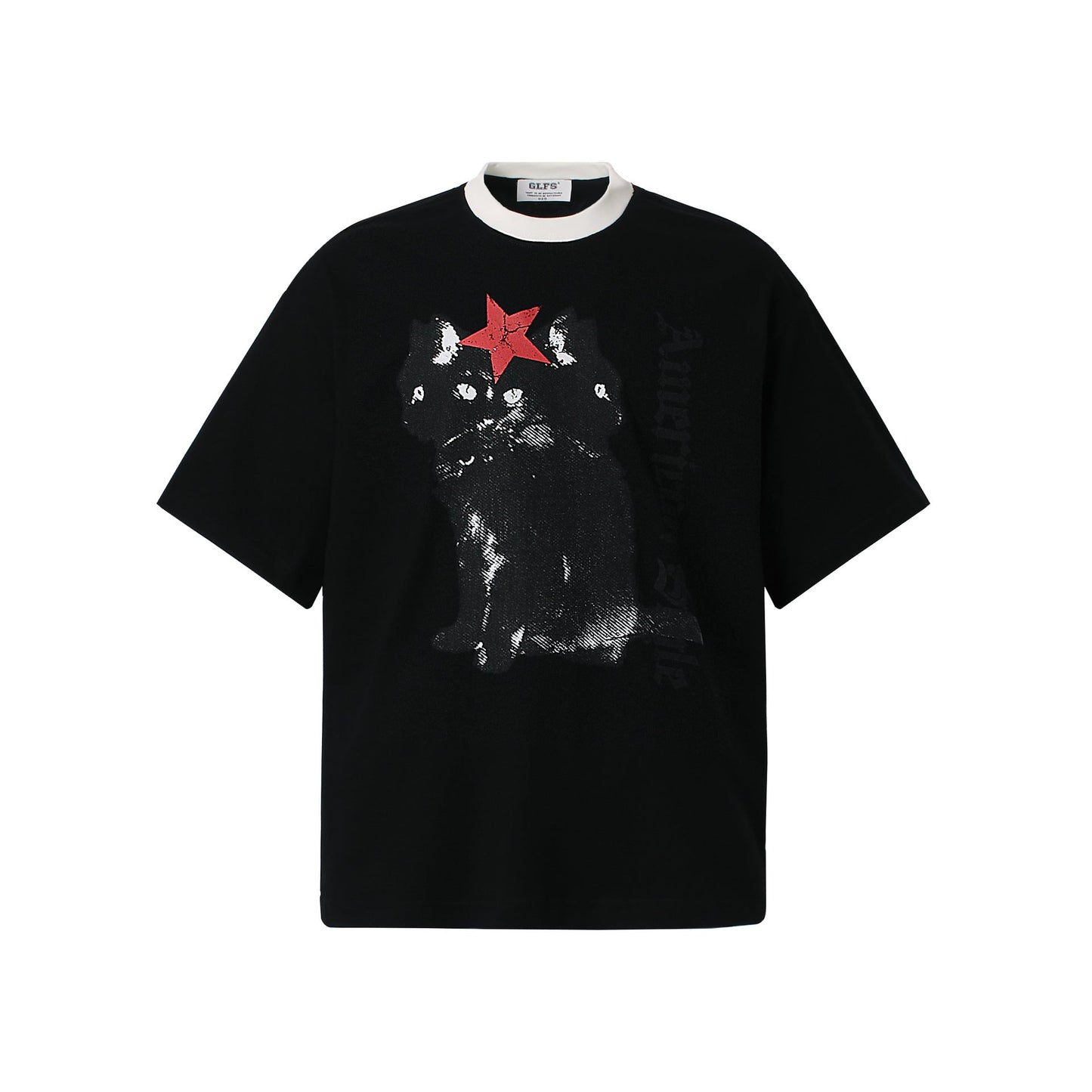 Unisex T-shirts Summer Male and Female Cat Picture Loose Short Sleeve T-Shirt