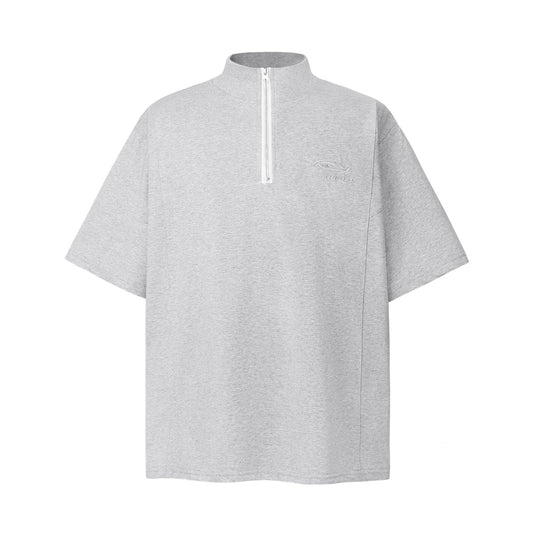 Unisex T-shirts Summer Irregular Zipper Men's Short Sleeve T-Shirt