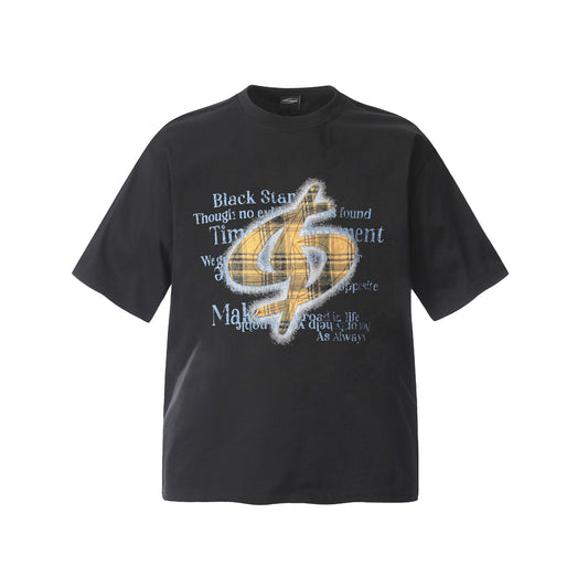 Unisex T-shirts Summer Patch Embroidery Men's Loose Crew Neck Short Sleeve T-Shirt