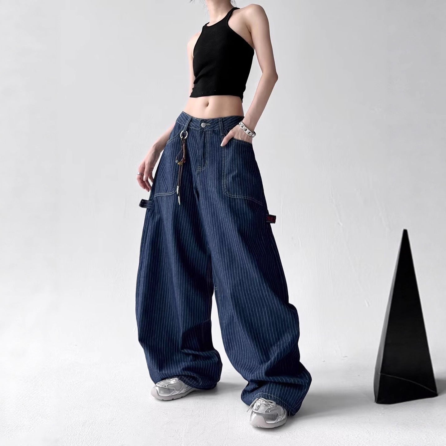 Women jeans vertical stripesjeans women