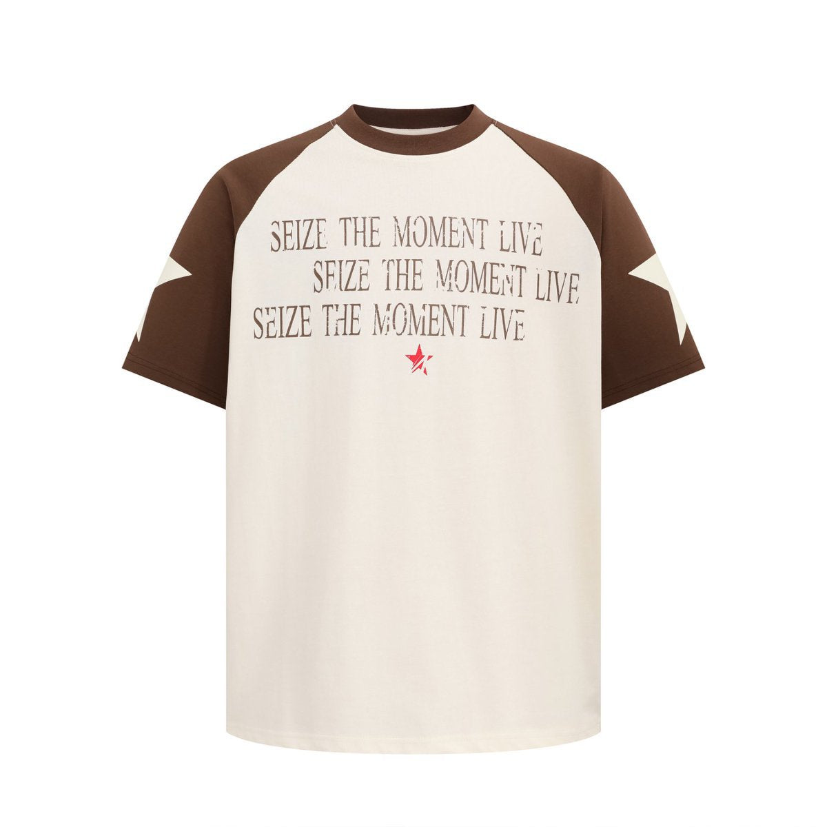 Unisex T-shirts Summer Men's and Women's Splicing Alphabet Map Loose Short Sleeve T-Shirt