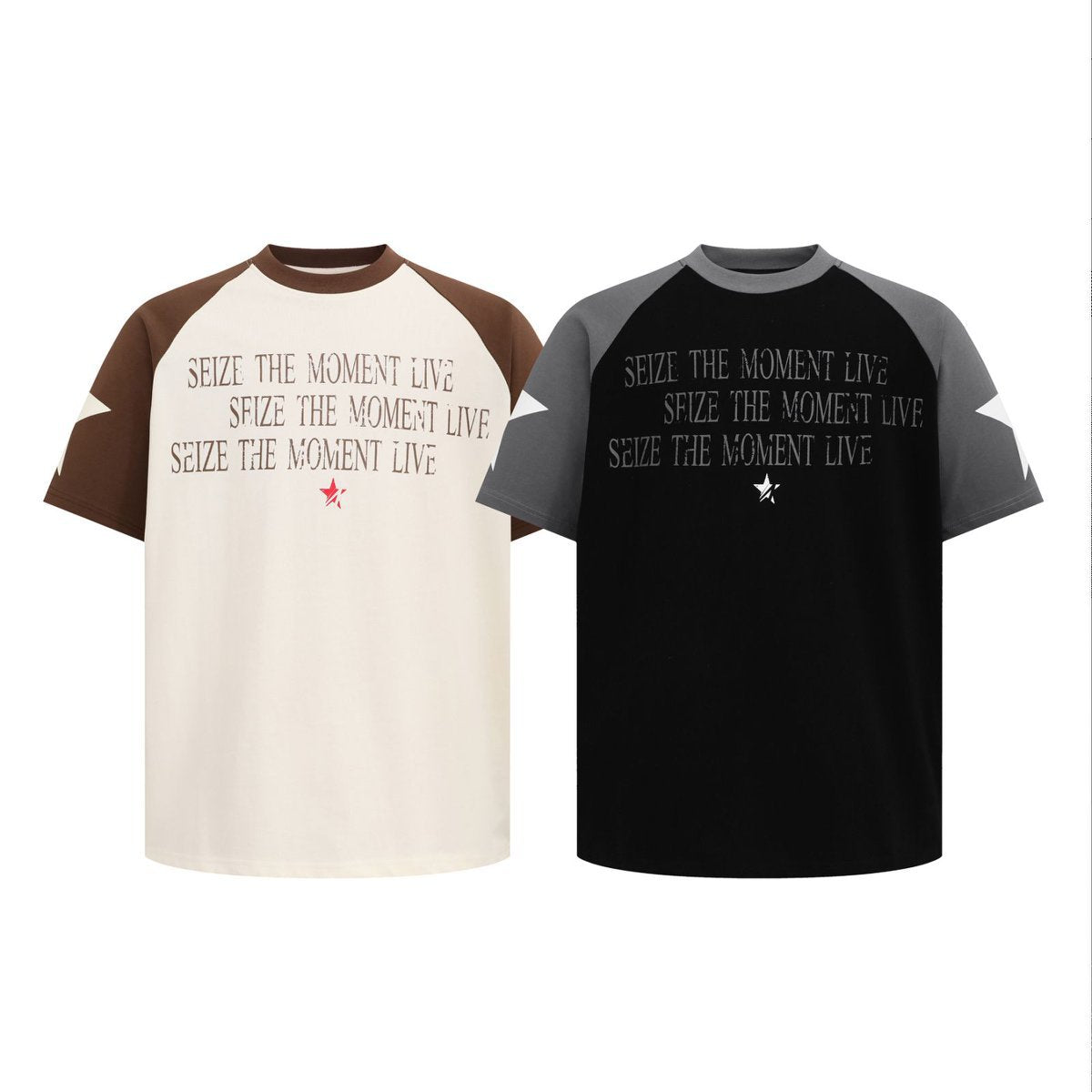 Unisex T-shirts Summer Men's and Women's Splicing Alphabet Map Loose Short Sleeve T-Shirt