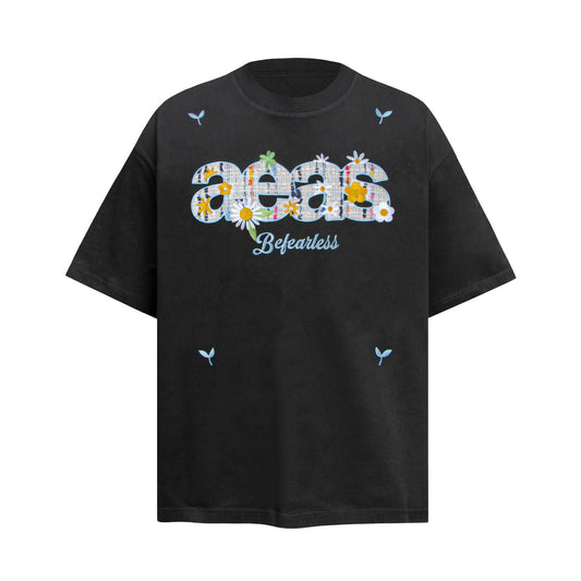 Unisex T-shirts Summer Vintage Embroidery Color Letter Men's Loose Short Sleeve T-Shirt