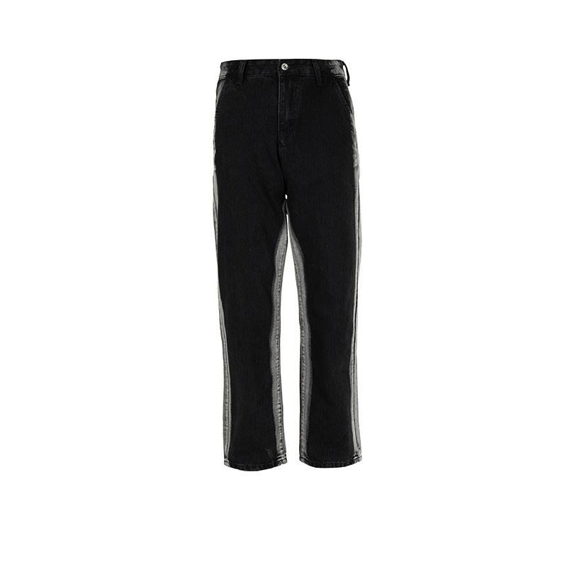 MIJKO Mens Vintage Pants Washed Old Bootcut Jeans