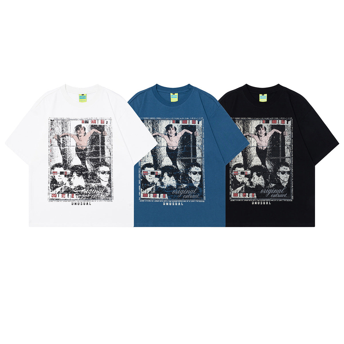 Unisex T-shirts High Sense Painting Character Design Vintage T-Shirt