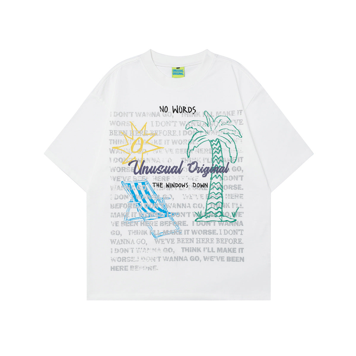 Unisex T-shirts Summer Hand-drawn Comic Men's Loose Crew Neck Short Sleeve T-Shirt