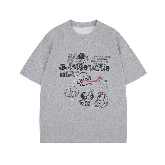 Unisex T-shirts Summer Vintage Cartoon Men's Loose Short Sleeve T-Shirt