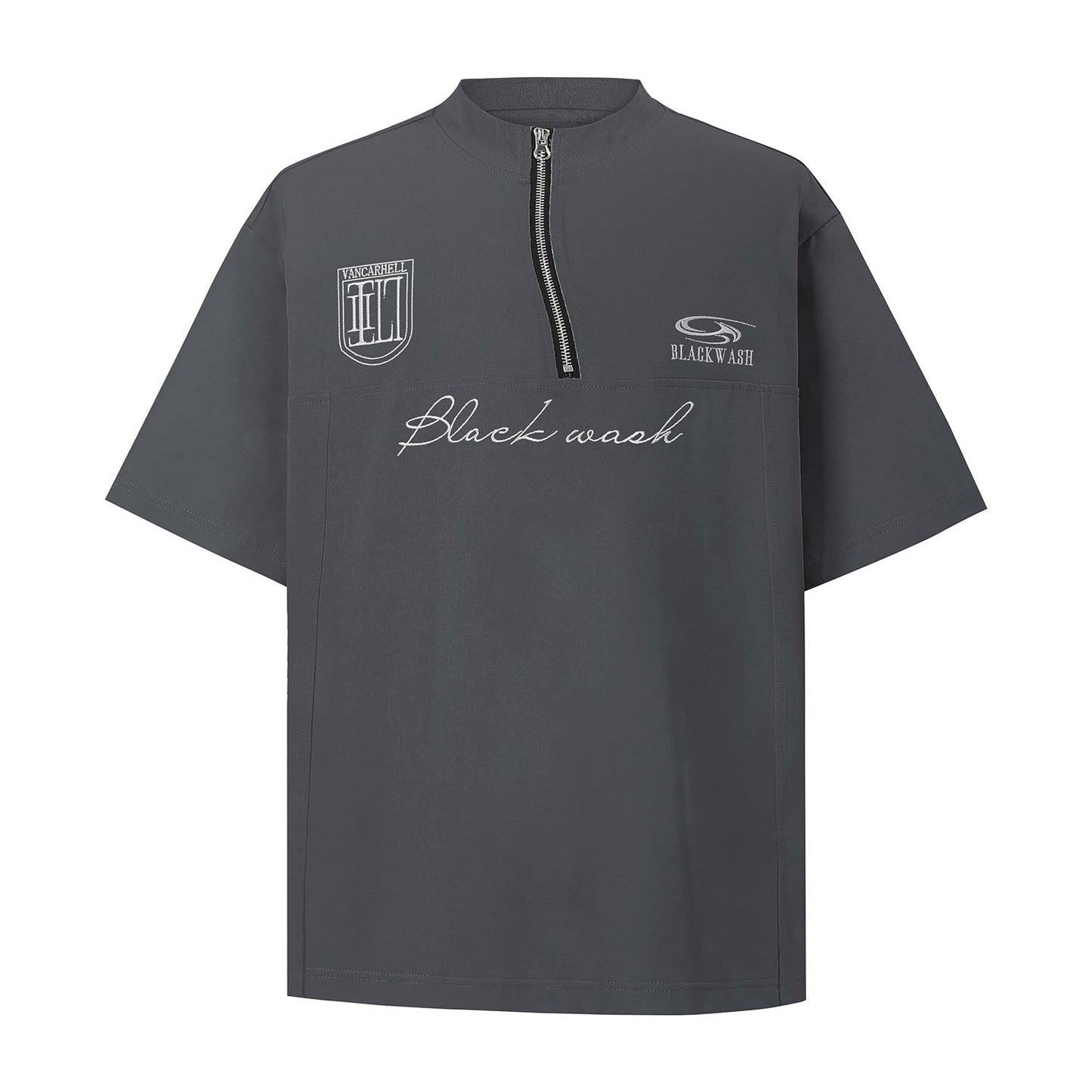 Unisex T-shirts Summer Irregular Zipper Men's Loose Short Sleeve T-Shirt