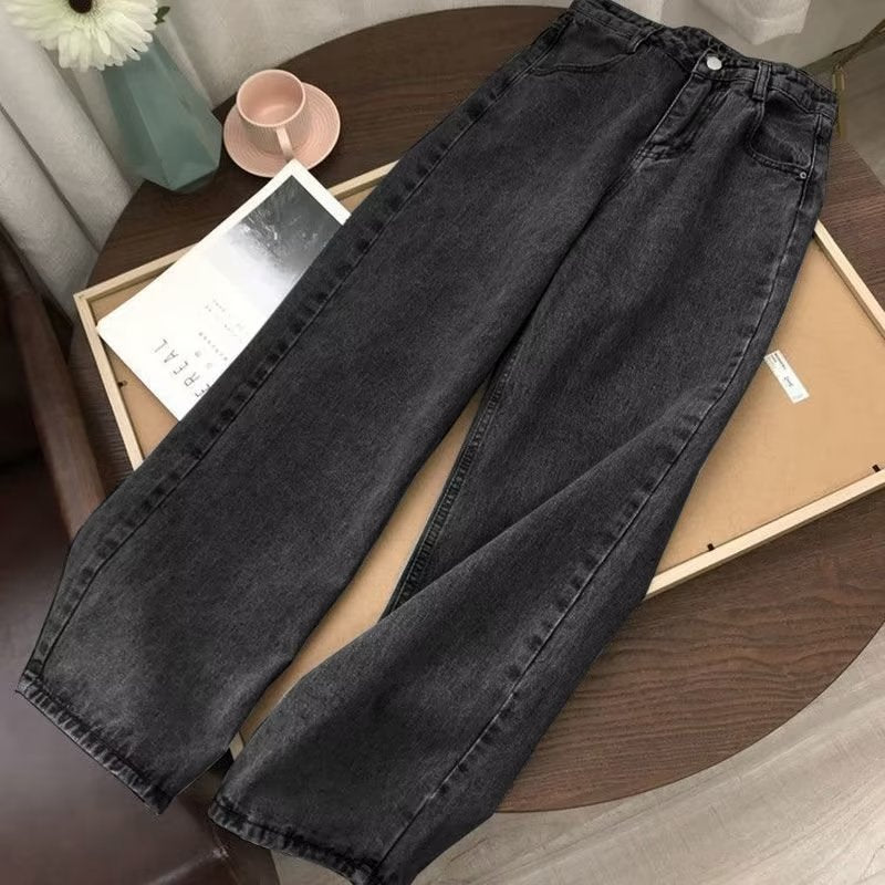 Women's jeans high waist women's loose retro wide-leg pants